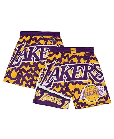 Mitchell & Ness Men's Purple/Gold Los Angeles Lakers Jumbotron 2.0 Sublimated Shorts