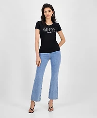 Guess Women's Short-Sleeve Crewneck Logo Tee