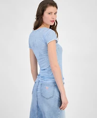 Guess Women's Short-Sleeve Bling Boots Tee