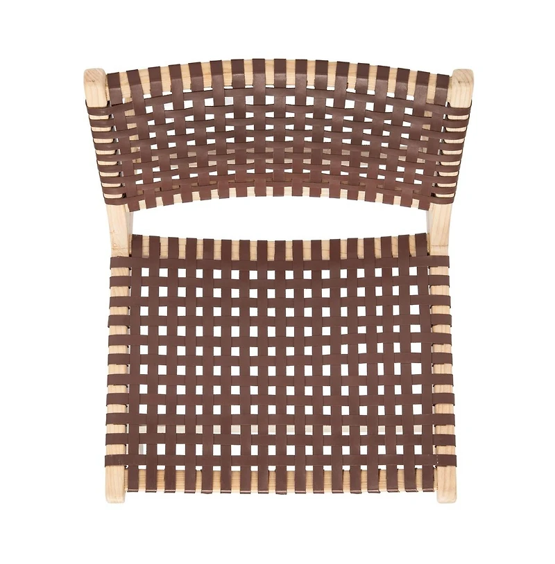 Luna Leather Woven Accent Chair