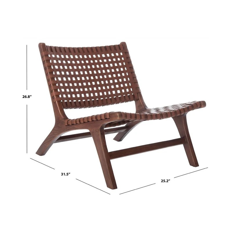 Luna Leather Woven Accent Chair