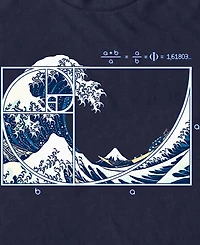 Design By Humans Men's The Great Fibonacci Wave Short Sleeve T-Shirt