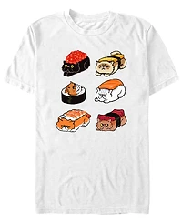 Design By Humans Men's Sushi Persian Cat Short Sleeve T-Shirt