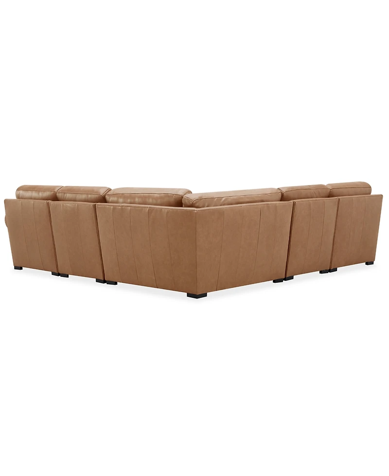 Radley Roll Arm 117" -Pc. Leather Wedge Corner L Sectional