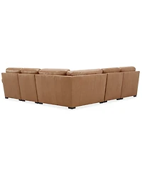Radley Roll Arm 117" -Pc. Leather Wedge Corner L Sectional