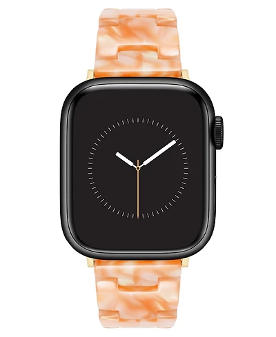 Anne Klein Women's Peach Marbleized Acetate Bracelet Band for Apple Watch 10 38/40/41mm