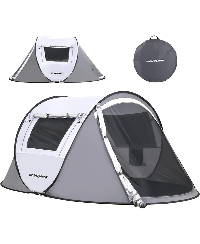 EchoSmile Camping Instant Tent, 2 Person Pop Up Water Resistant Dome Easy Setup for Hiking and Outdoor, Portable Tent with Carry B