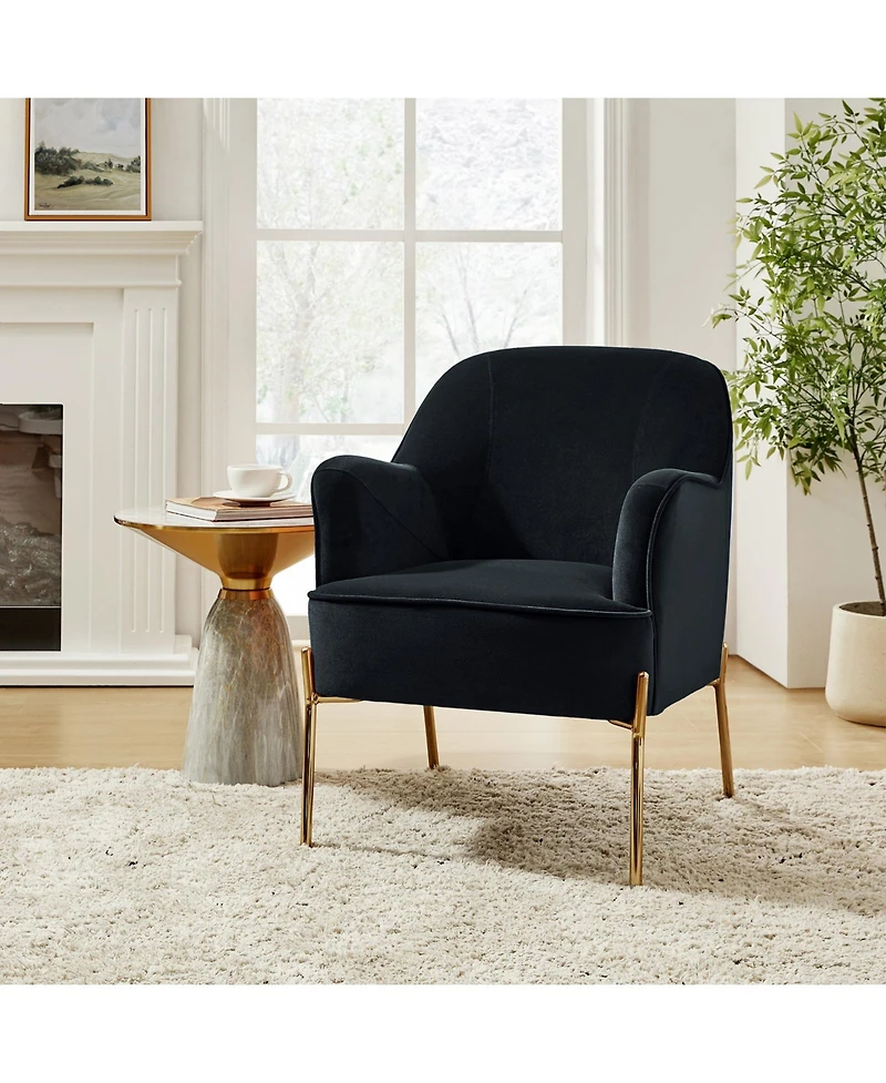 Barbara Wooden Arm Chair with Metal Legs
