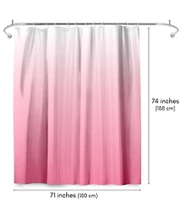 Americanflat 71x74 Ombre Pink Shower Curtain - Water Resistant - Polyester Fabric