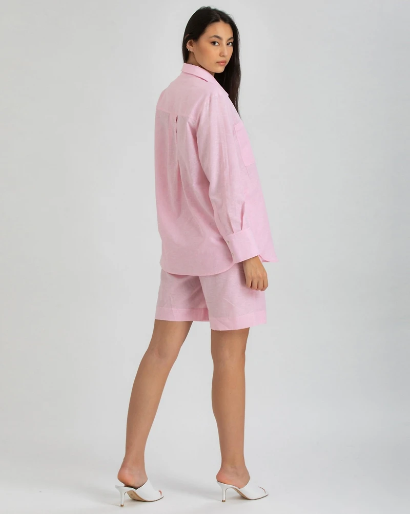 Pietro Brunelli Milano Women's Classic Fit Linen-Blend with Pockets Dafne Blouse