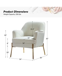 Barbara Wooden Arm Chair with Metal Legs