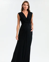 Pietro Brunelli Maternity Maternity Sleeveless Knot Detail V-Neck Nursing Papaver Dress