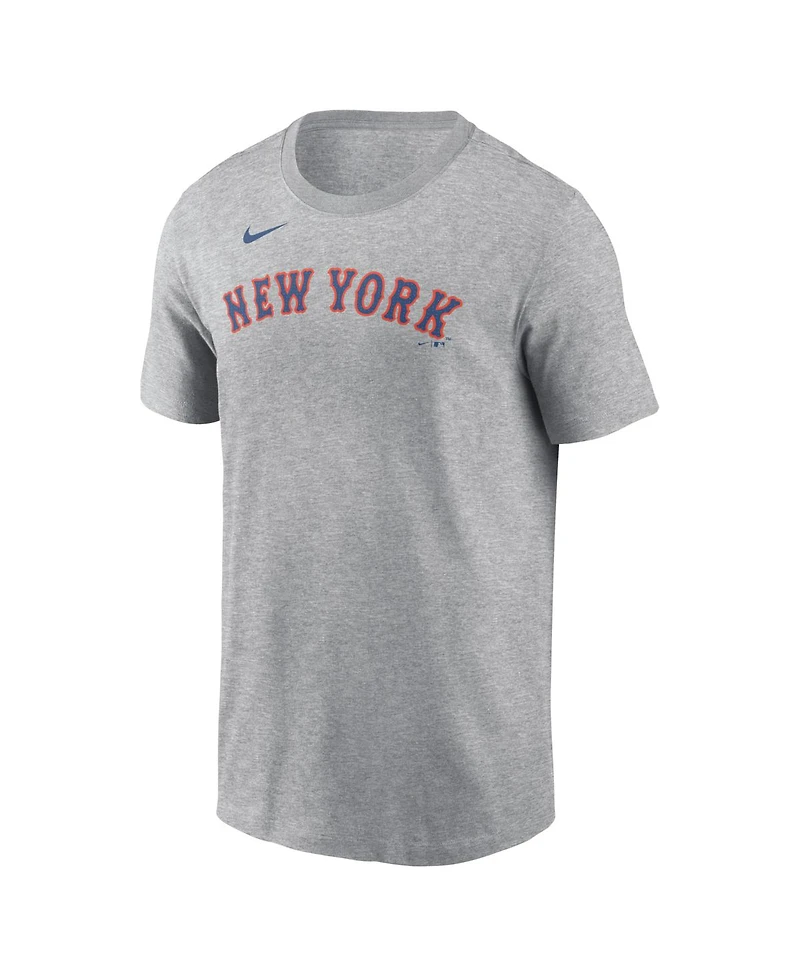 Nike Men's Juan Soto Heather Gray New York Mets Fuse Name Number T-Shirt