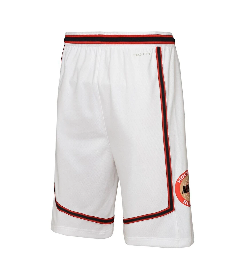 Nike Big Boys and Girls White Houston Rockets 2024/25 City Edition Swingman Performance Shorts