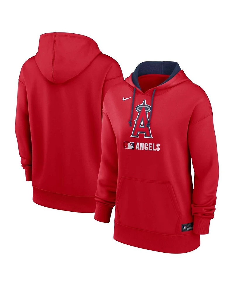 Nike Women's Red Los Angeles Angels Authentic Collection Performance Pullover Hoodie