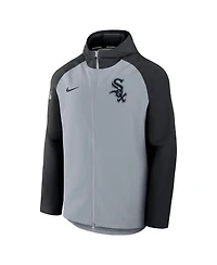 Nike Men's Gray/Black Chicago White Sox Authentic Collection Raglan Performance Full-Zip Jacket