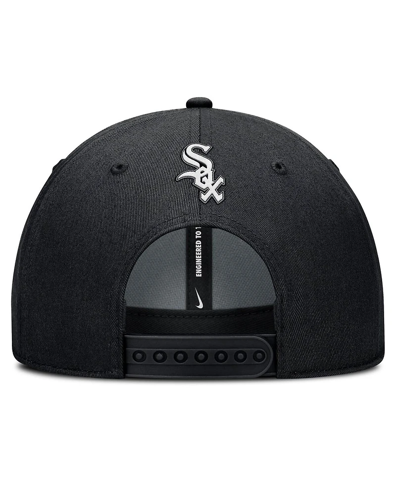 Nike Men's Black Chicago White Sox Rise Gaberdine Adjustable Hat
