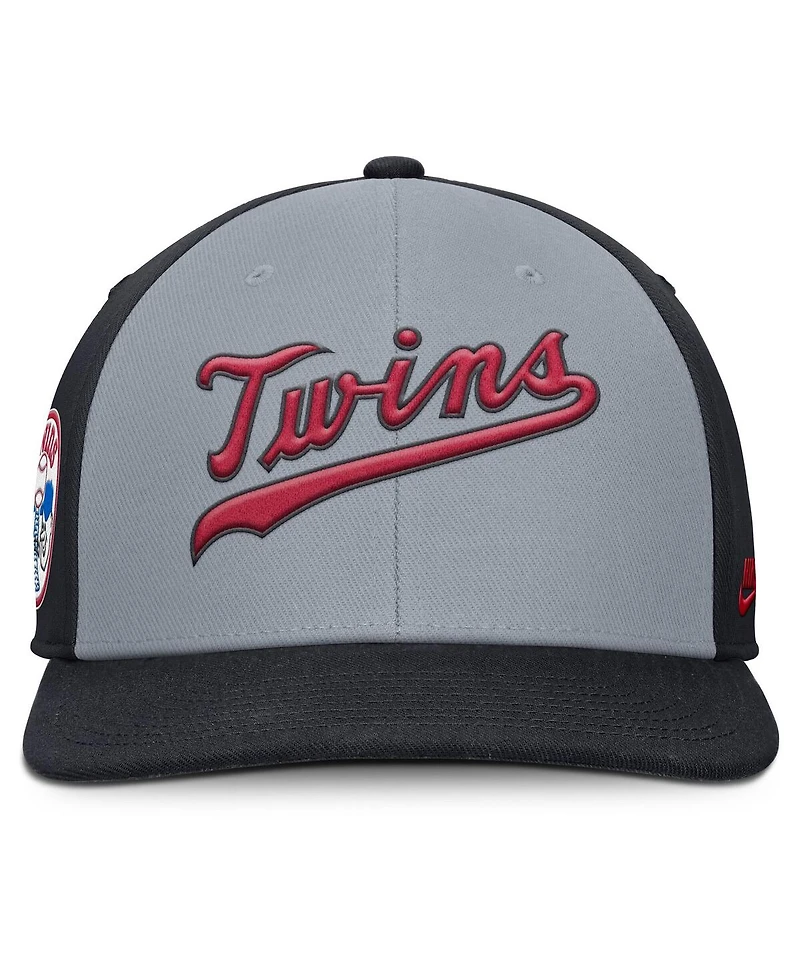 Nike Men's Gray/Navy Minnesota Twins Pro Performance Snapback Hat