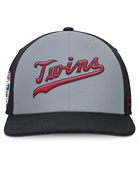 Nike Men's Gray/Navy Minnesota Twins Pro Performance Snapback Hat