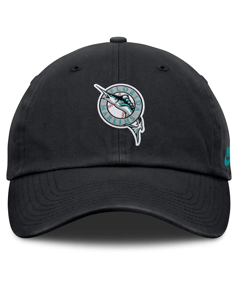Nike Women's Black Florida Marlins Cooperstown Collection Club Adjustable Hat