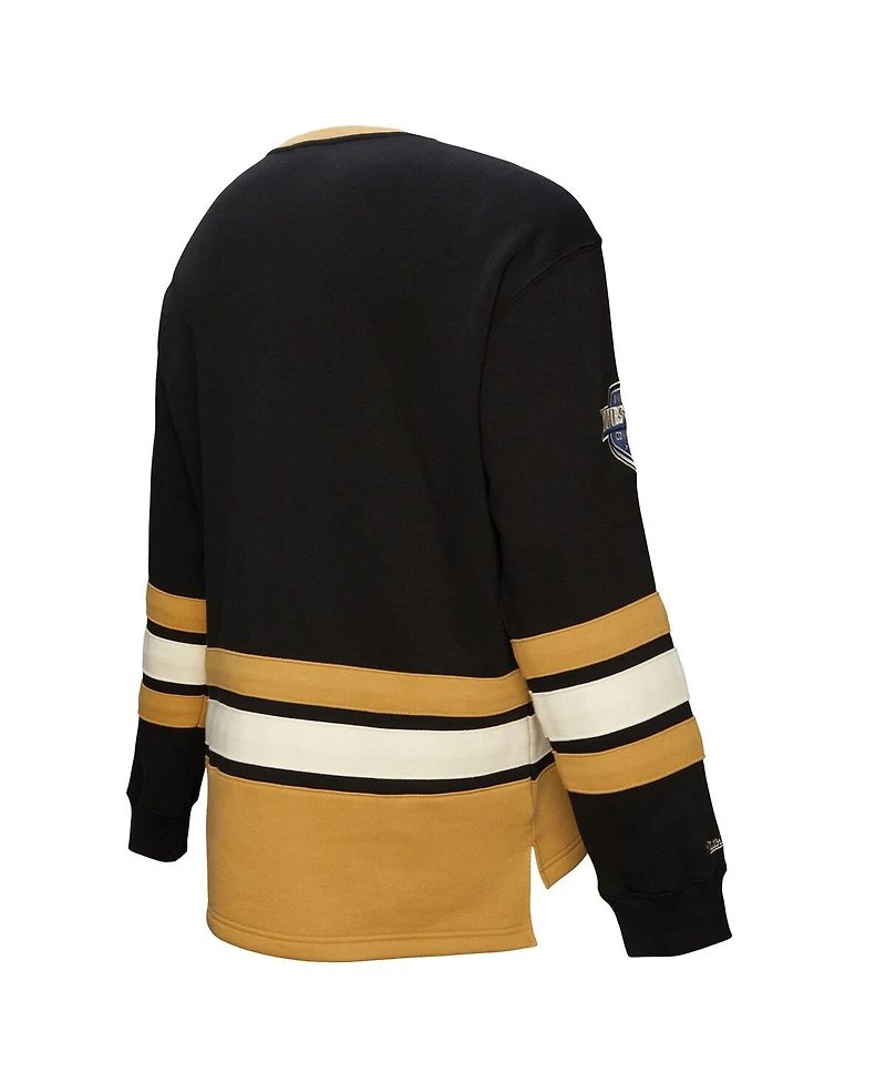 Mitchell & Ness Men's Black Vegas Golden Knights Heritage Lace-Up Pullover Sweatshirt