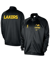 Nike Men's Black Los Angeles Lakers Courtside Pique Club Full-Zip Track Jacket
