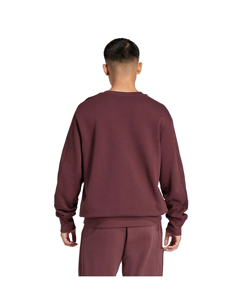 Adidas Men's Maroon New Zealand Rugby All Blacks Pullover Sweatshirt