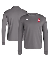 Adidas Men's Gray Indiana Hoosiers Dugout Pullover Sweatshirt