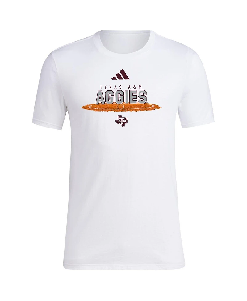 Adidas Men's White Texas A M Aggies Softball Pitcher's Circle T-Shirt