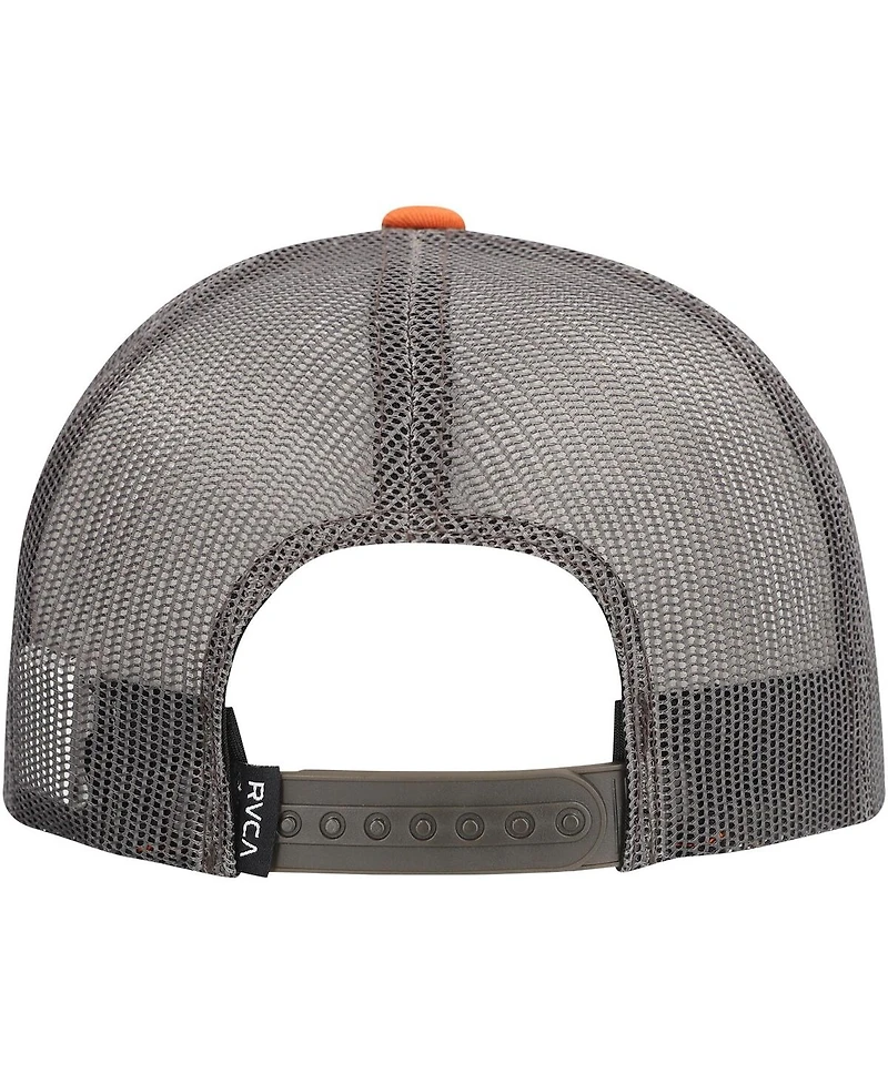 Rvca Men's Orange/Gray Va All The Way Trucker Adjustable Hat