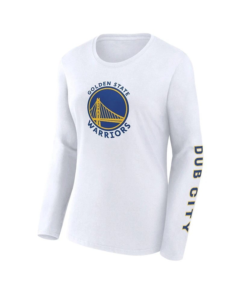 Fanatics Women's White Golden State Warriors Long Sleeve T-Shirt