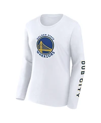 Fanatics Women's White Golden State Warriors Long Sleeve T-Shirt