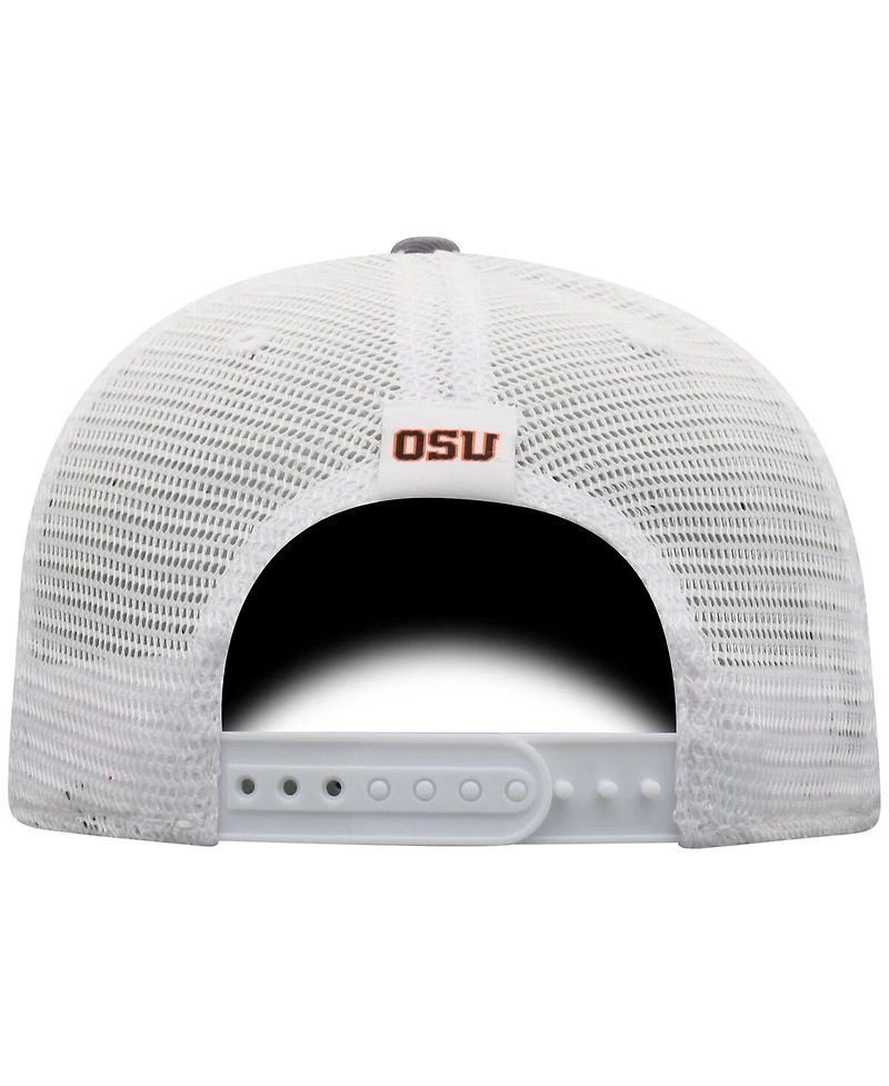 Top of the World Men's Gray/White Oregon State Beavers Victory Baseline Trucker Adjustable Hat