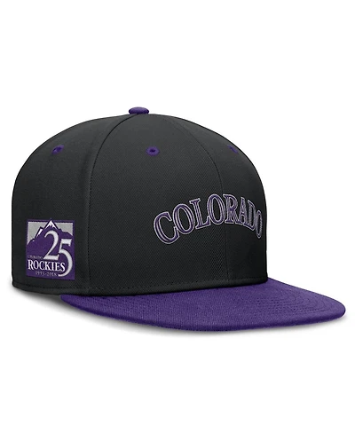 Nike Men's Black/Purple Colorado Rockies 25th Anniversary True Primetime Two-Tone Performance Fitted Hat