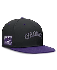Nike Men's Black/Purple Colorado Rockies 25th Anniversary True Primetime Two-Tone Performance Fitted Hat