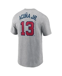 Nike Men's Ronald Acuna Jr. Gray Atlanta Braves Fuse Name Number T-Shirt