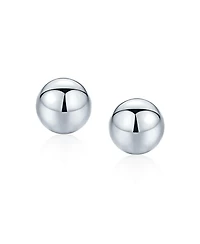 Bling Jewelry Minimalist Plain Simple Round Bead Ball Tragus Cartilage Stud Earrings Shiny Polish .925 Sterling Silver