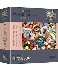 Trefl Wood Craft 501 Piece Wooden Puzzle - Festive Cats