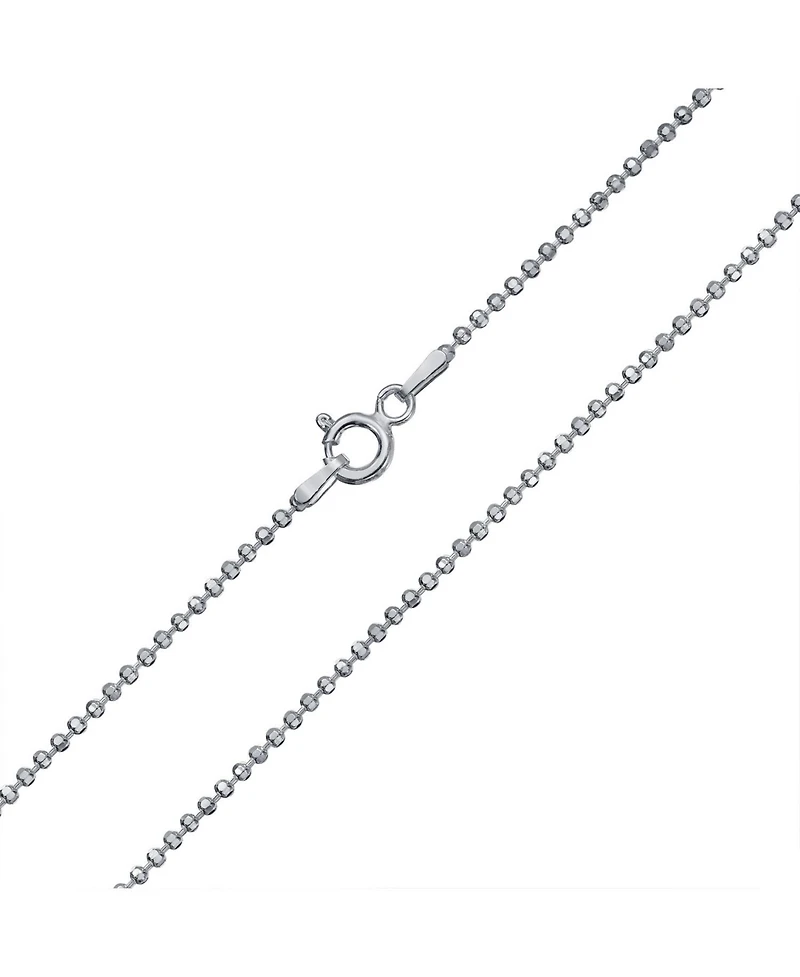 Bling Jewelry 150 Gauge .925 Sterling Silver Sparkle Ball Shot Bead Chain Necklace 16 18 20 24 Inch