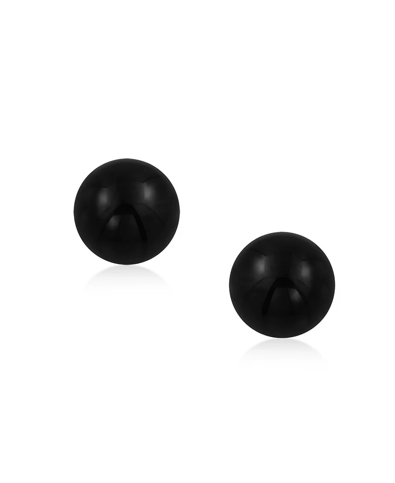 Bling Jewelry Simple Dyed Natural Red Coral Ball Round Stud Earrings Sterling Silver 10MM