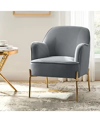 Barbara Wooden Arm Chair with Metal Legs
