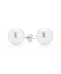 Bling Jewelry Simple Simulated Classic Black Grey White Pink Pearl Stud Ball Earrings .925 Sterling Silver