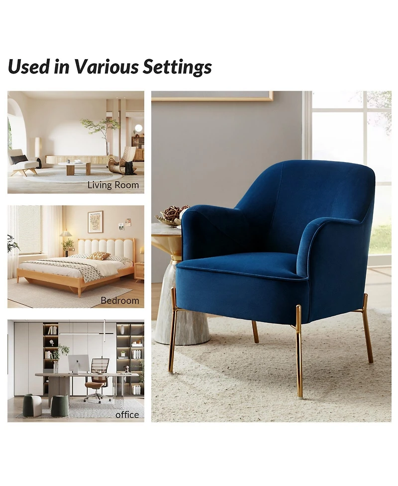 Barbara Wooden Arm Chair with Metal Legs