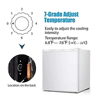 Cowsar 1.1 Cu.ft Upright Freezer , Compact Mini Freezer with Reversible Single Door, Temperature Control, Removable Shelves, White