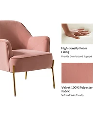 Barbara Wooden Arm Chair with Metal Legs