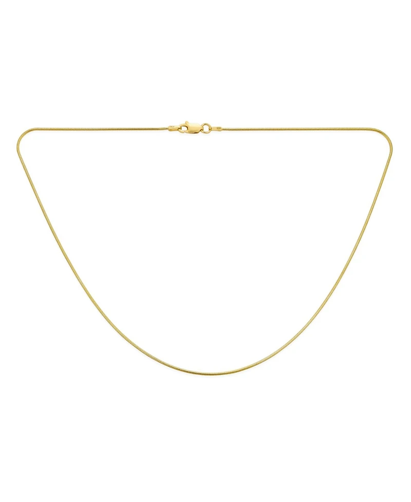 Bling Jewelry Flexible Strong 1.5MM Gold Plated .925 Sterling Silver Magic 8-Sided Snake Chain Necklace