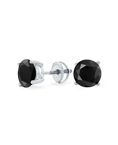 Bling Jewelry Cubic Zirconia Stud Earrings Screwback Gold Plated Sterling Silver