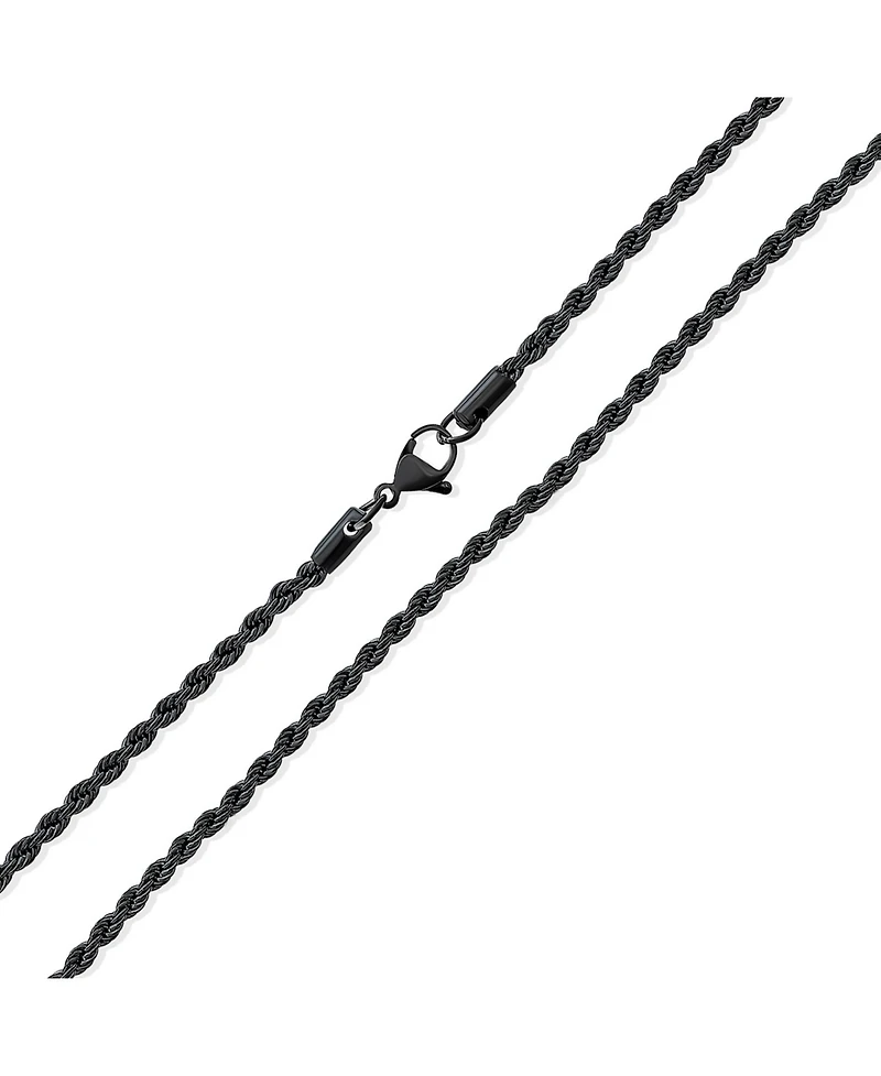 Bling Jewelry Classic Strong 3-5mm Twist Cable Wheat Foxtail Rope Chain Necklace