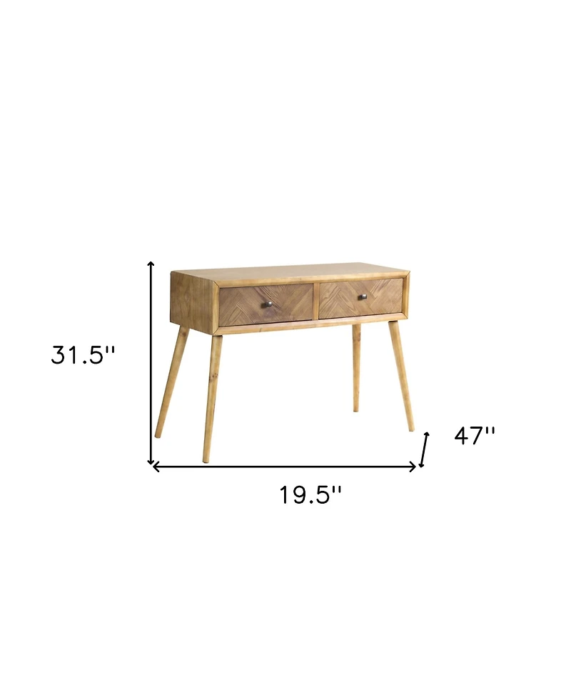 Wood End Table with Two Drawers – Perfect for Living Room or Bedroom