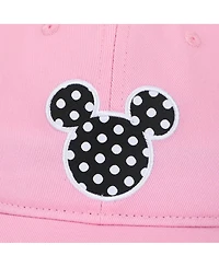 Disney Men's Mickey & Minnie Mouse Polka Dot Ears Pink Unstructured Baseball Cap